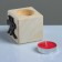 A candle in a wooden candlestick "Cube, hieroglyphs. Love", Cherry aroma