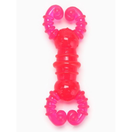 Chewing toy "crab", transparent, tpr, 12 cm, pink-1