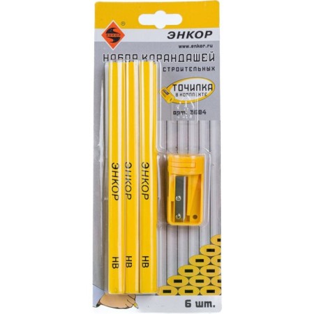 A set of building pencils Encor 3684, with a grinder, 6 pcs.-2