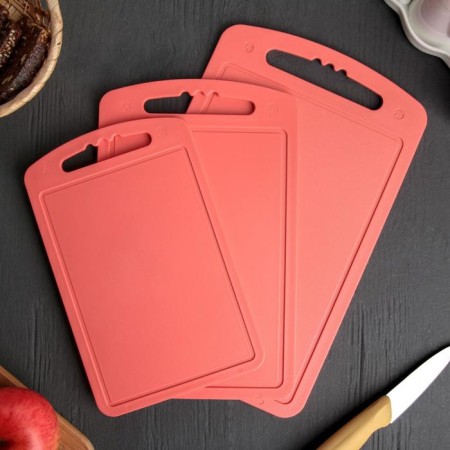 Set of cutting boards, 3 pcs: 24 × 15 cm, 28 × 18 cm, 32 × 20 cm, color mix-3