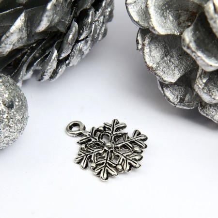 Decor for creativity Metal "Snowflake" silver 1.8x1.2 cm-1