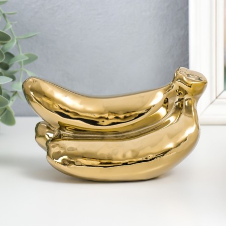 Souvenir Ceramics "Bueau of bananas" gold 9x17x7.5 cm-4