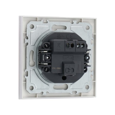 Tot Matte Glass switch, 10 a, 1 cl., Hidden, glass, silver-3
