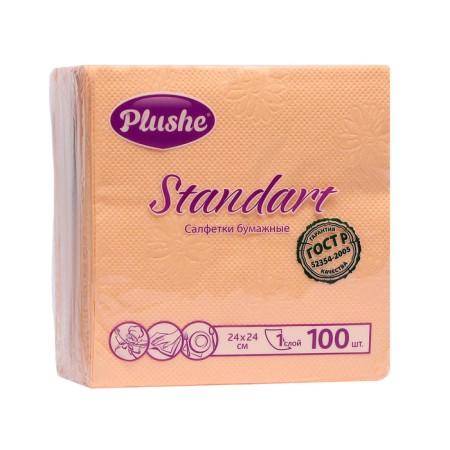 Paper napkins PLUSHE StANDART, 1 socle, 24x24, 100 sheets, color mix-2