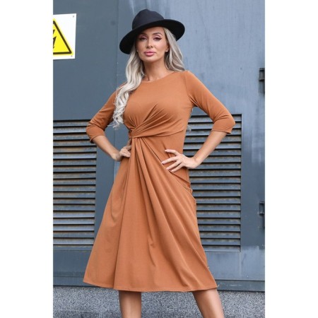 Female dress, size 46, mustard color-8