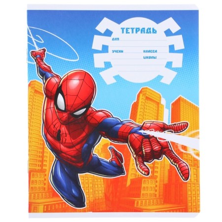 Notebook in a cage 12 sheets, 5 types of mix, cover coated cardboard, spider-man-2