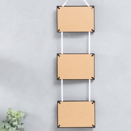 Triple photo frame on braid L-4 10x15 cm Wenge (plastic screen)-2
