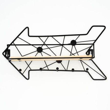 Wall hanger with a shelf "arrow", with backlight, 5 hooks, black-2