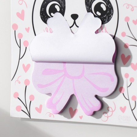 Magnet with a block "Panda with a bow" 12.5x15.7 cm-5