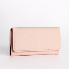 Women's wallet on the button, powder color