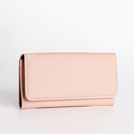 Women's wallet on the button, powder color