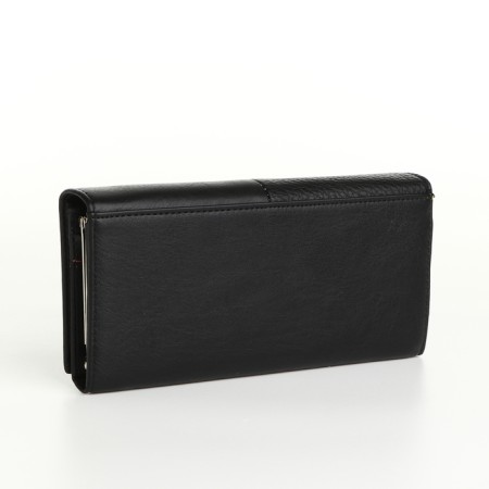 Women's wallet on magnets, black color-1