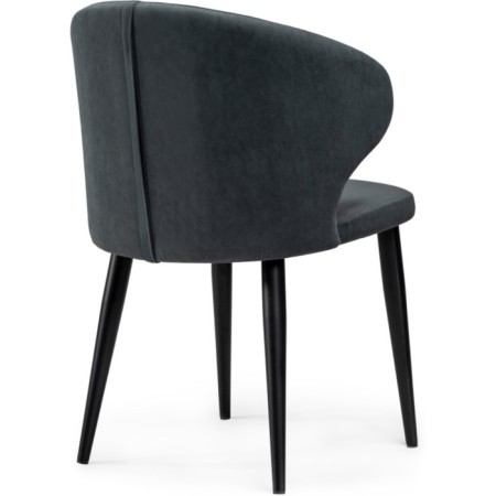 Chair on the metal frame Alsisar metal/velor, black/gray 52x58x81 cm-3