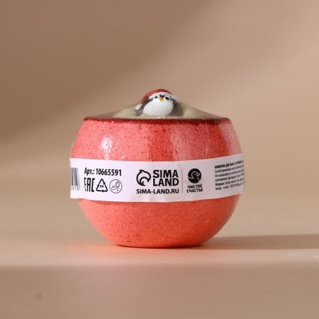 A bomb for a bath with a toy Pure happiness "Penguin", 130 g, New Year's-3