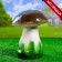 Garden figure "White mushroom with grass" 22cm