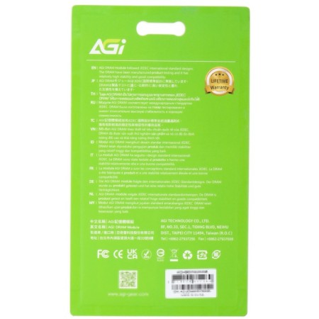 Memory DDR5 16GB 4800MHz AGI480016UD238 RTL PC5-38400 CL40 DIMM 288-PIN 1.1V SINGLE RAN 107350-1