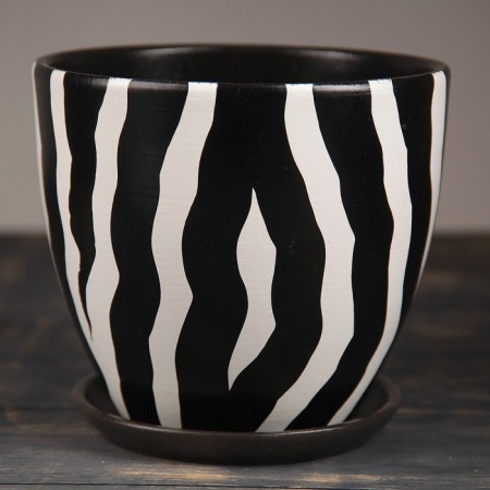 Flower pot "Zebra" No. 5 High oval, 4.8 liters