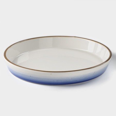 Baking form of porcelain “Cosmos”, 1000 ml, D = 25 cm, blue color