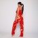 Female set (top/pants), red color, size 48