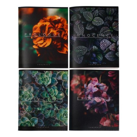 A notebook of 96 sheets in the Calligrata Floristics cage, cover cardboard chrome-erzatz, block No. 2, whiteness 75% (gray sheets), mix