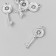 Decor for creativity metal, rhinestones "Key with a flower" silver 3x1.1 cm
