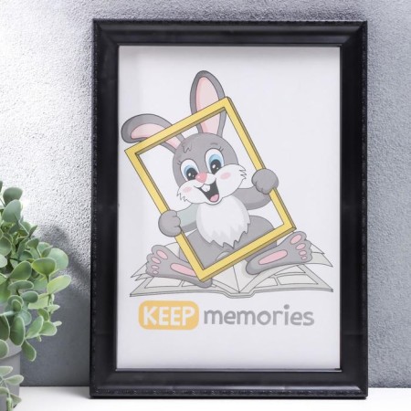 Photo frame plastic L-6 21x30 cm black (plastic screen)