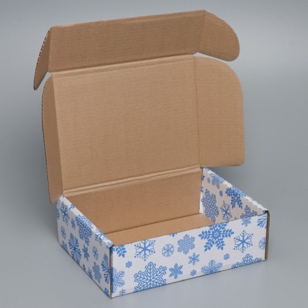 Box the national team "Snowflakes", white, 27 x 21 x 9 cm, New Year-4