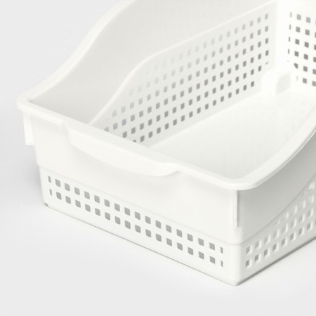 Container for storage Economic "loft", 31 × 21 × 12.5 cm, on wheels, white color-1