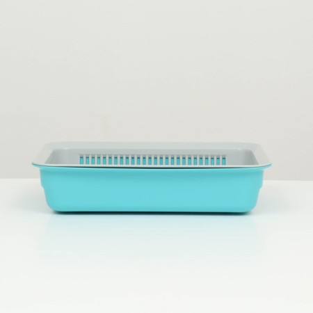 Toilet with a net, 35.5x26x7 cm, gray/turquoise-2