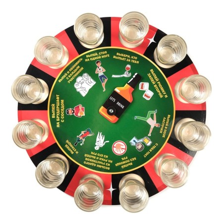 Game for a fun company Alkoruletka, D-30 cm, bottle 9 cm-2