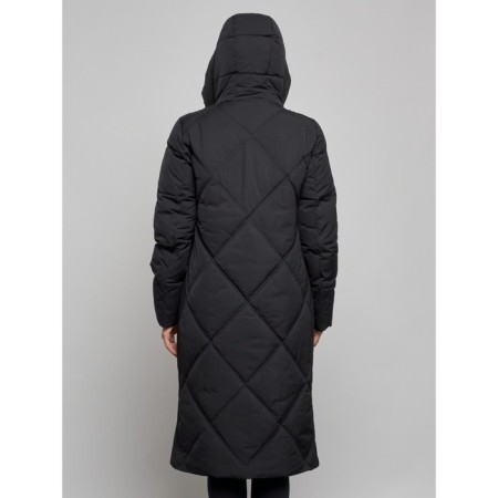 Coat insulated winter female, size 42, black color-4