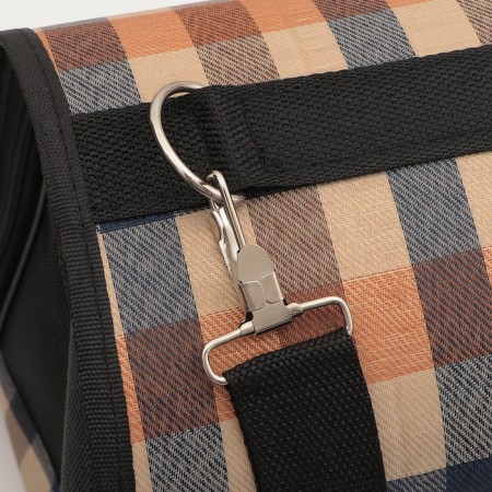 Bag - carrying for animals with a curtain, size L, 53 x 22 x 29 cm, checkered-4