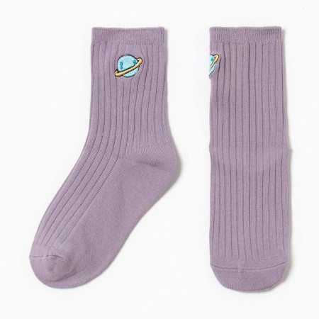 Children's socks minku "Planet", central violet, rr 15-18 cm