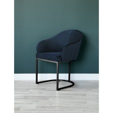 SHELL chair, 56 × 63 × 83 cm, blue color, black frame