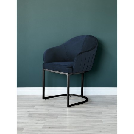 SHELL chair, 56 × 63 × 83 cm, blue color, black frame