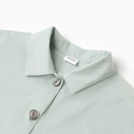 Children's shirt minku: jeans collection, mint color, height 104 cm-10