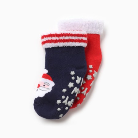 Set of terry socks of crumb I am "New Year's muzzle", 2 pairs, size 10-12 cm-1