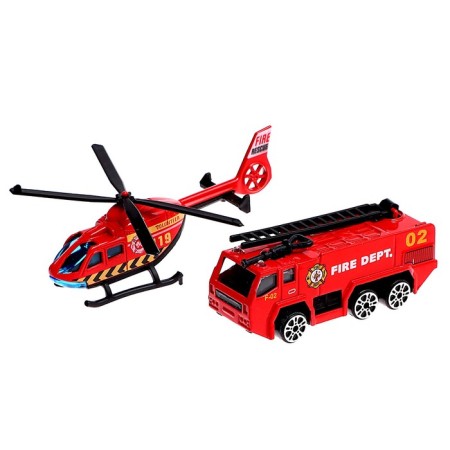 Parking "Fire Station", with a metal machine and helicopter-12