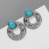 Earrings "turquoise world" sphere, blue color in silver