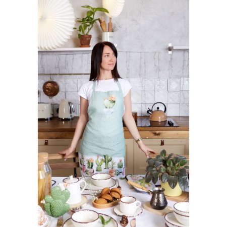 Apron "Ethel" Cacti 70x60 cm cm, 100% cotton, martial 160 g/m2-10