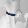 Choker "Jeans" flower lace, white-blue color, 36 cm