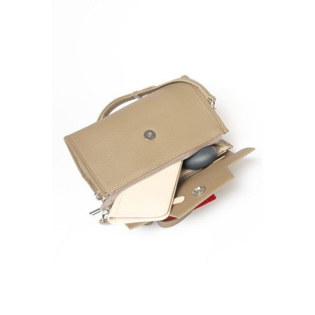 Bag Cross-Body Women's, genuine leather, Ludor beige, 23x9x16 cm-4