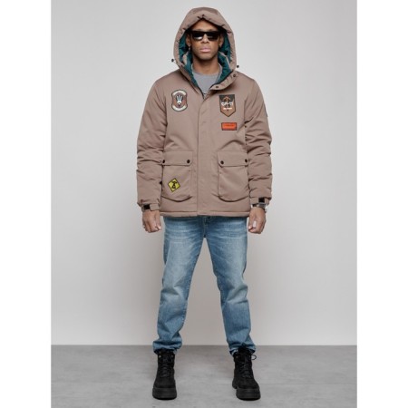 Male winter jacket, size 52, brown color-3