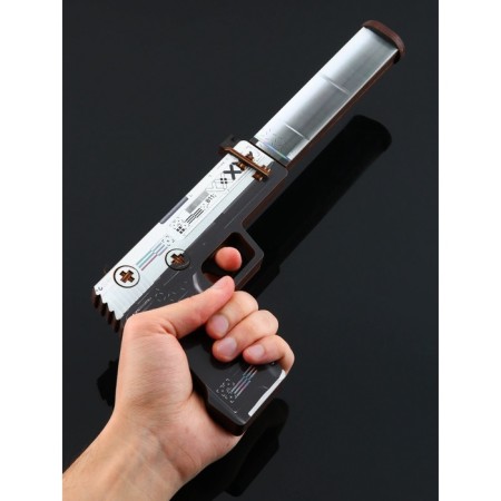 Wooden weapons, children's souvenir "Emperor", machine gun, gun, hunting knife, set 3 pcs-11