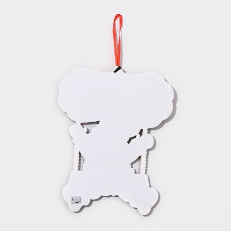 Decorative luminous jewelry (suspension) "Santa Claus on a swing" 36x26.5 cm-5