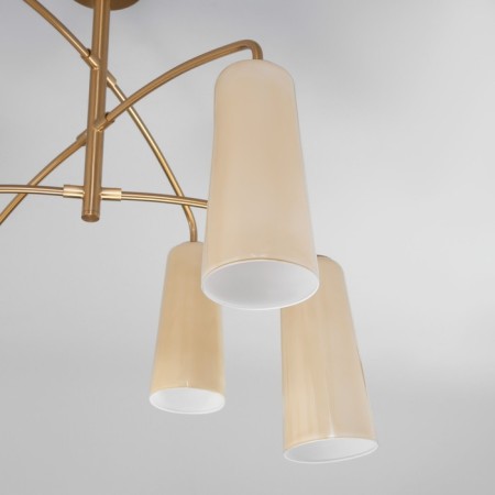 Ceiling chandelier with glass lamps Omber, 60W, E14, 70x70x60 cm-3