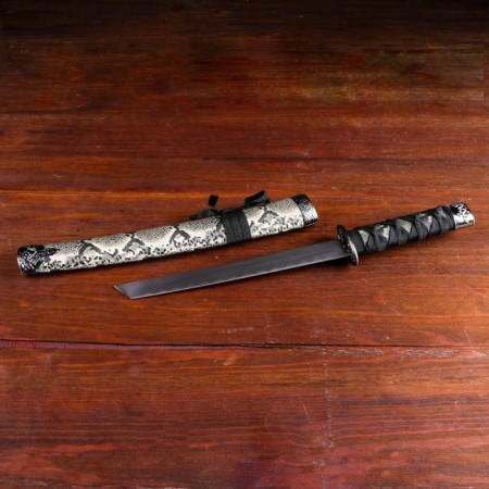 Souvenir weapon "Katana on the stand", beige scabbard for snake skin, 47cm
