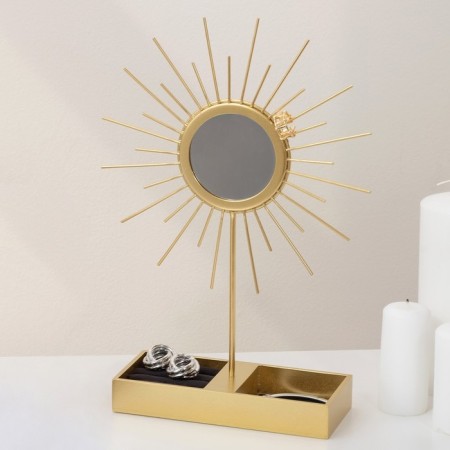 Sun adornment stand 18 × 8 × 31, mirror, gold color-2
