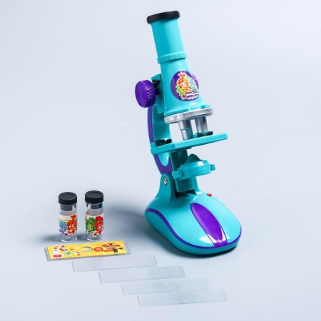 Microscope fixiki with a set for research, light, mix-2