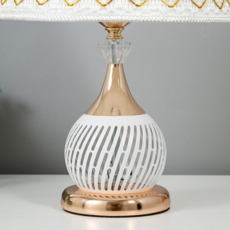 Table lamp 16434/1wt E27 40W white-gold 27.5x27.5x42 cm Risalux-4